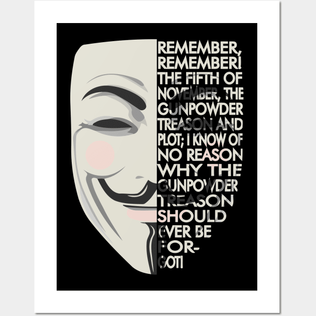 V for Vendetta Typography Wall Art by Grayson888